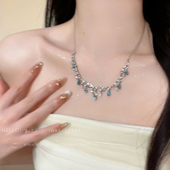 Spliced water drop zircon necklace - Picture 8 of 15